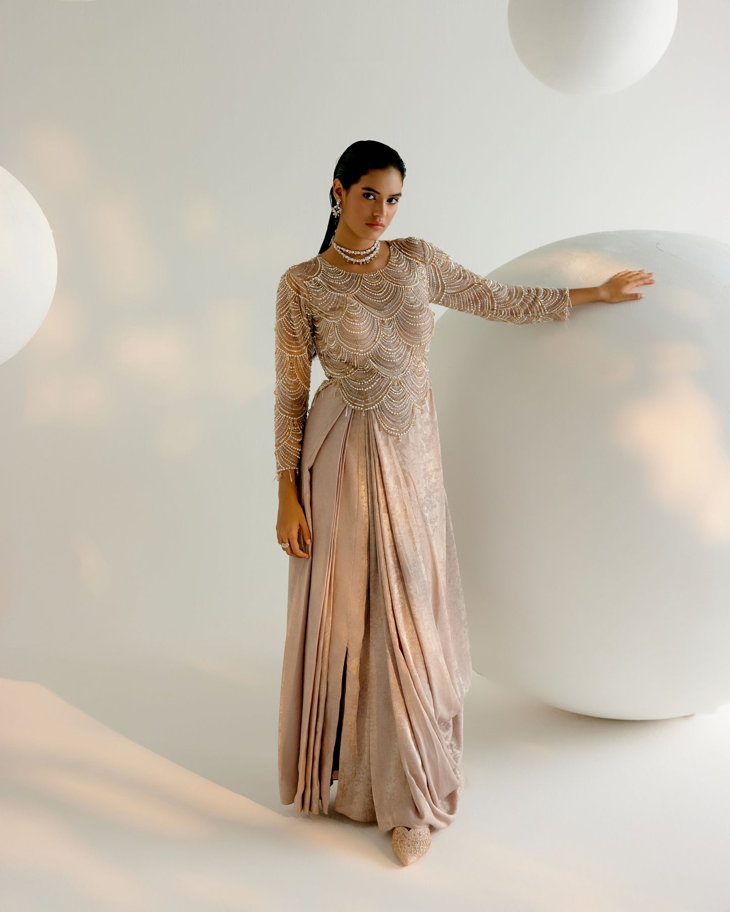 Champagne Cowl Dress