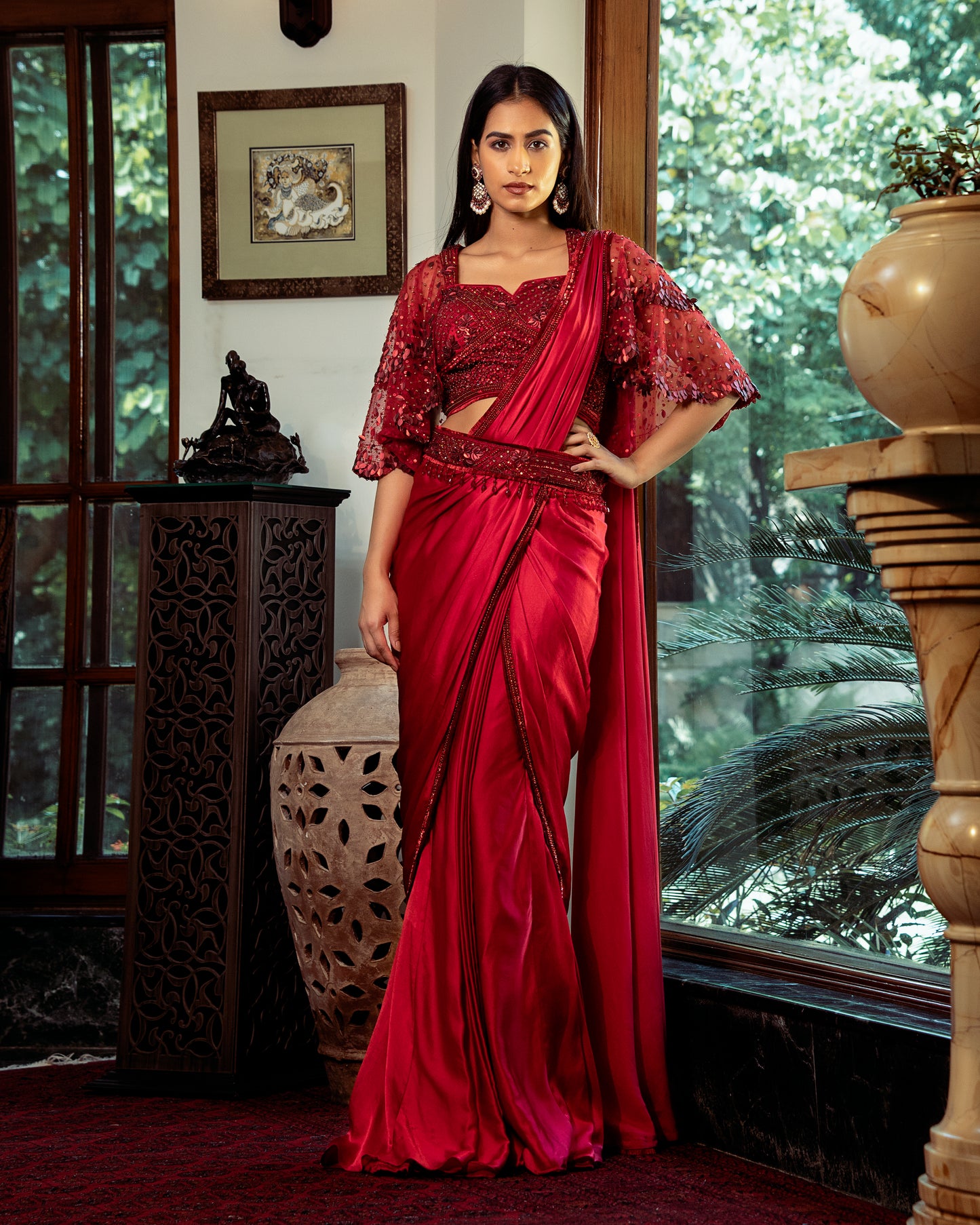 Red concept saree