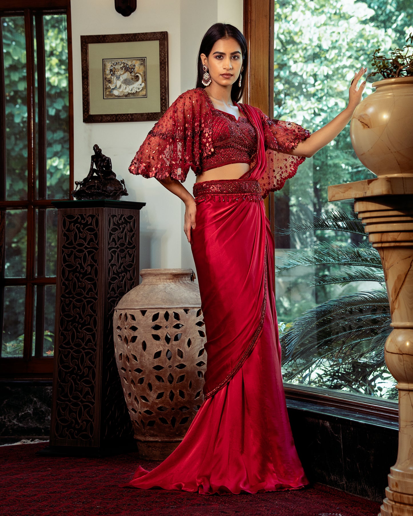 Red concept saree