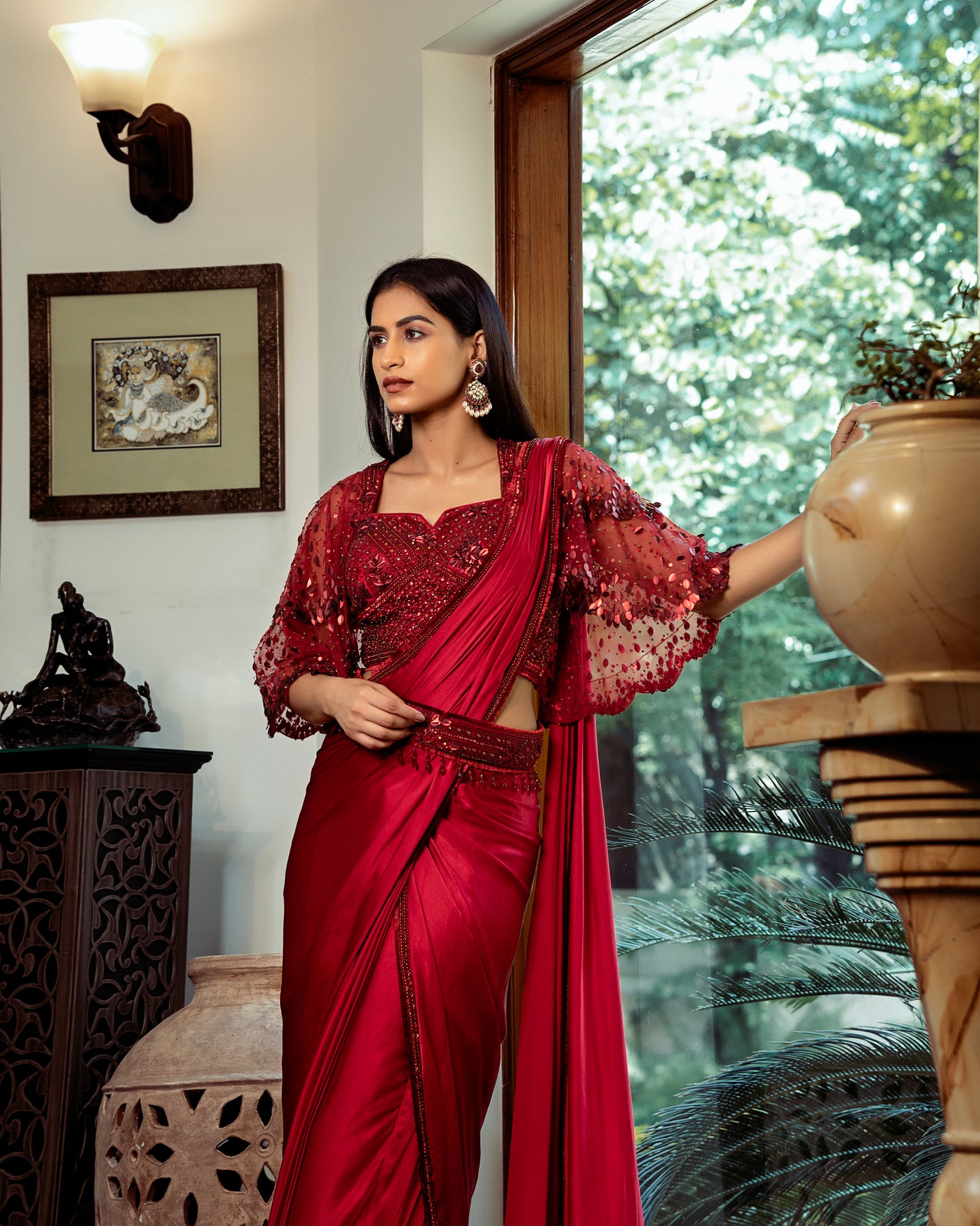 Red concept saree