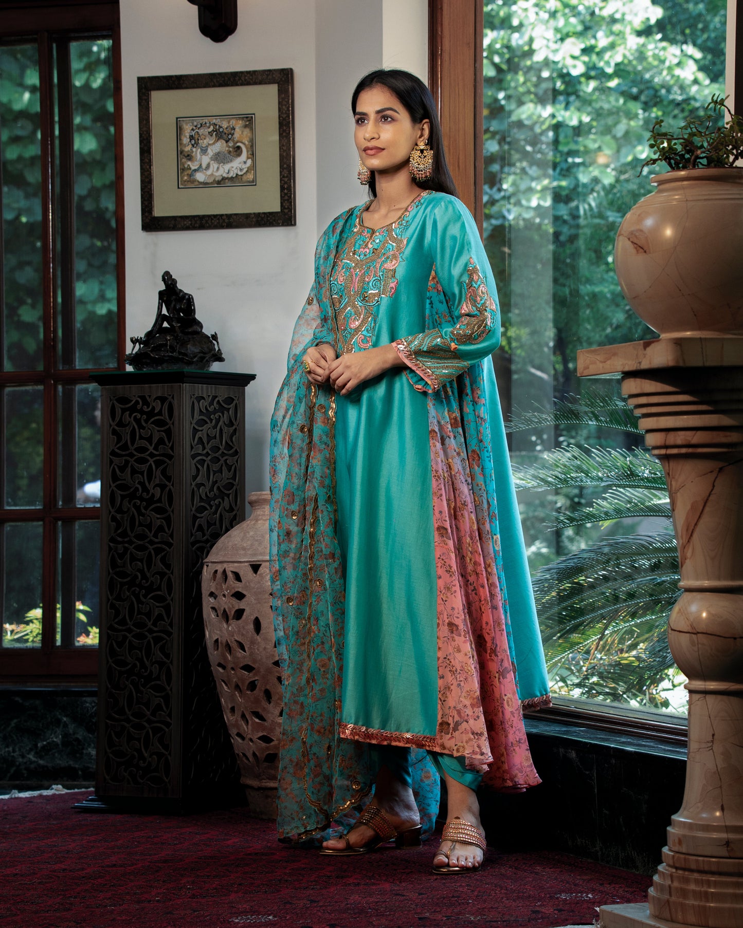 Fleur blue kurta set