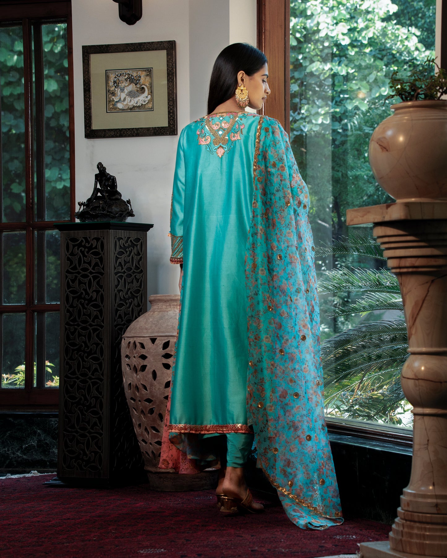 Fleur blue kurta set