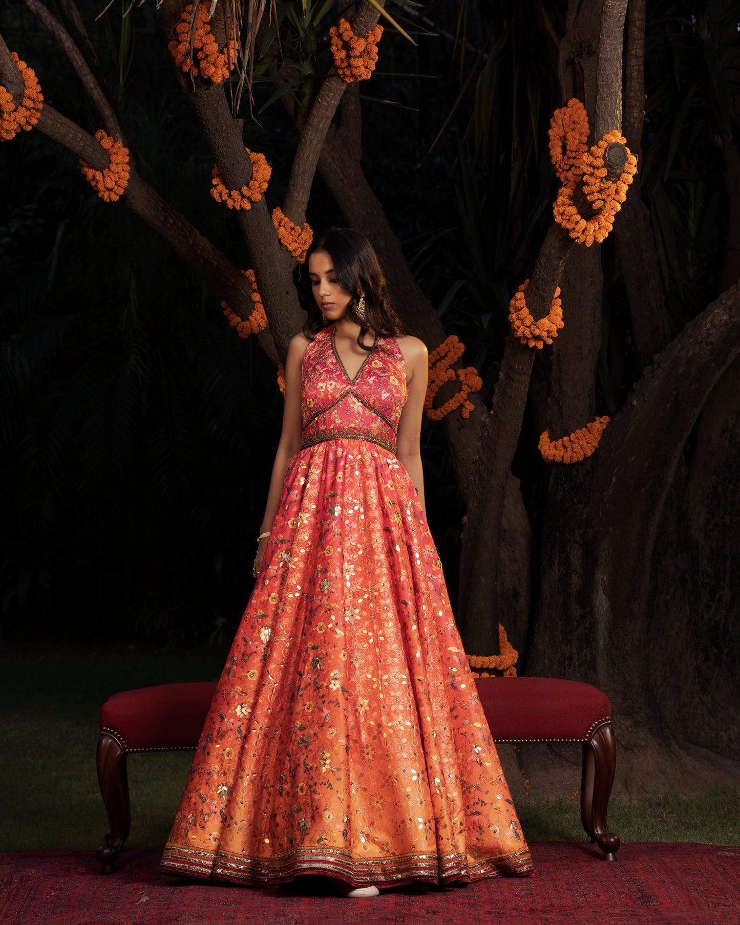 Fleur orange gown