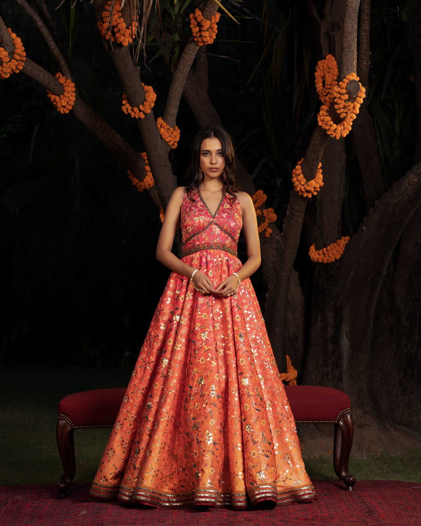 Fleur orange gown