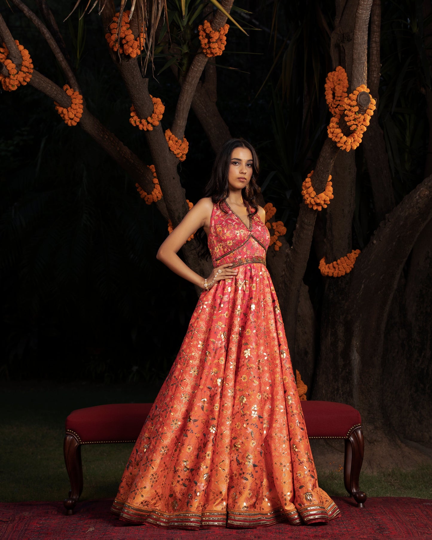 Fleur orange gown