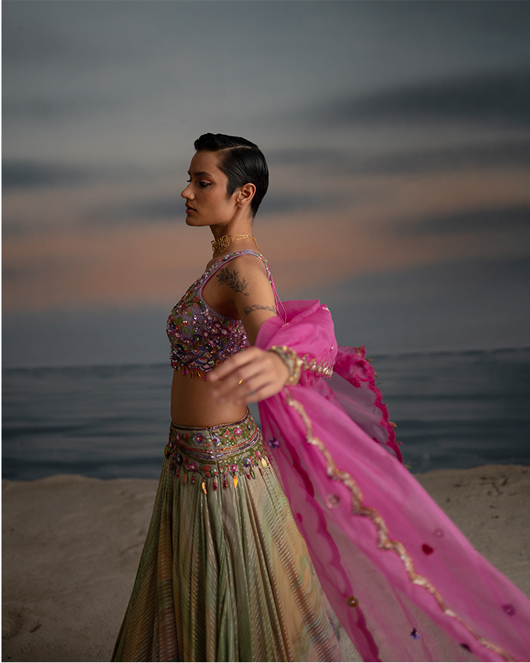 Digital Print Ombre Lehenga