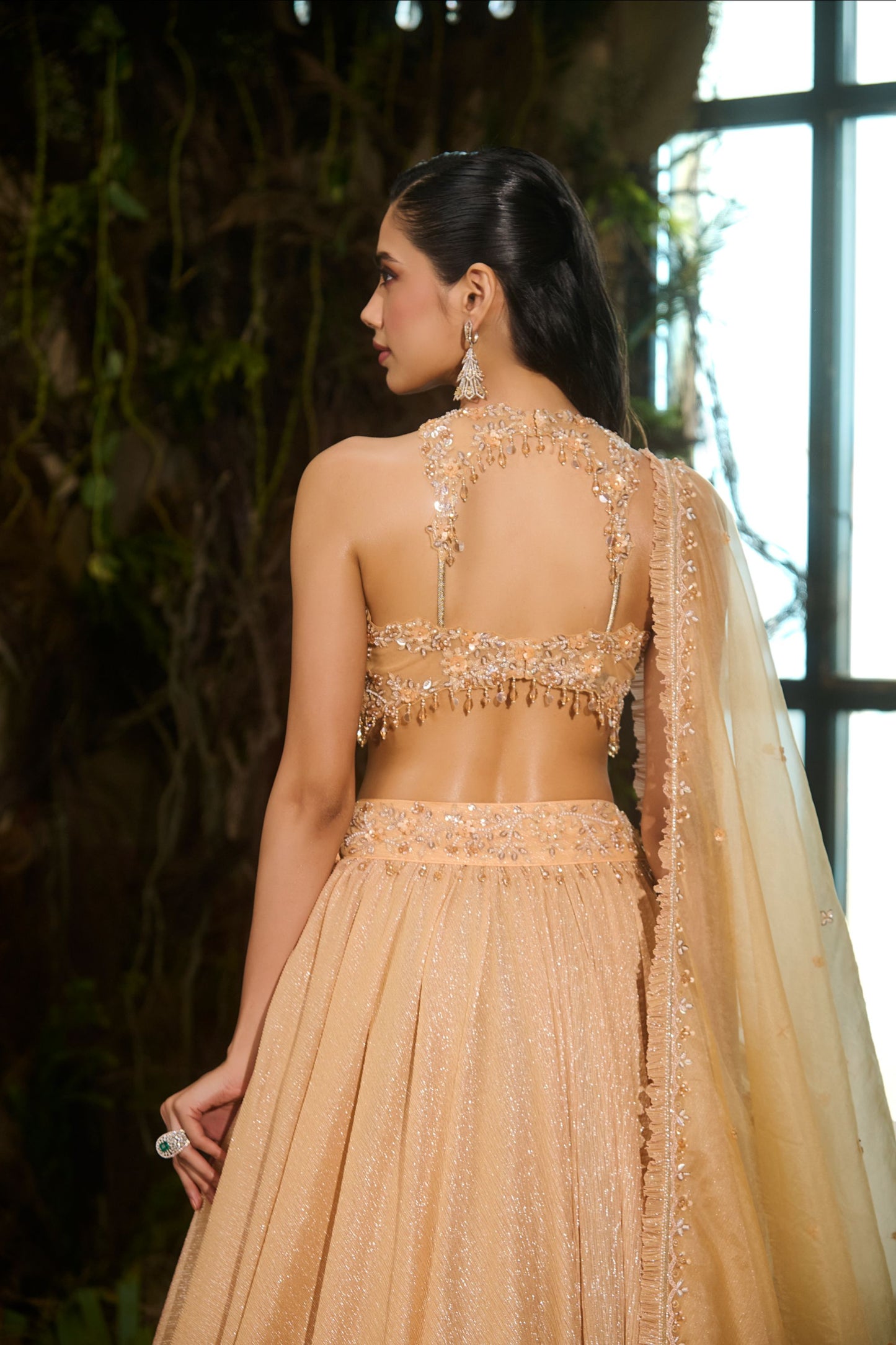 Mango moonlit lehenga