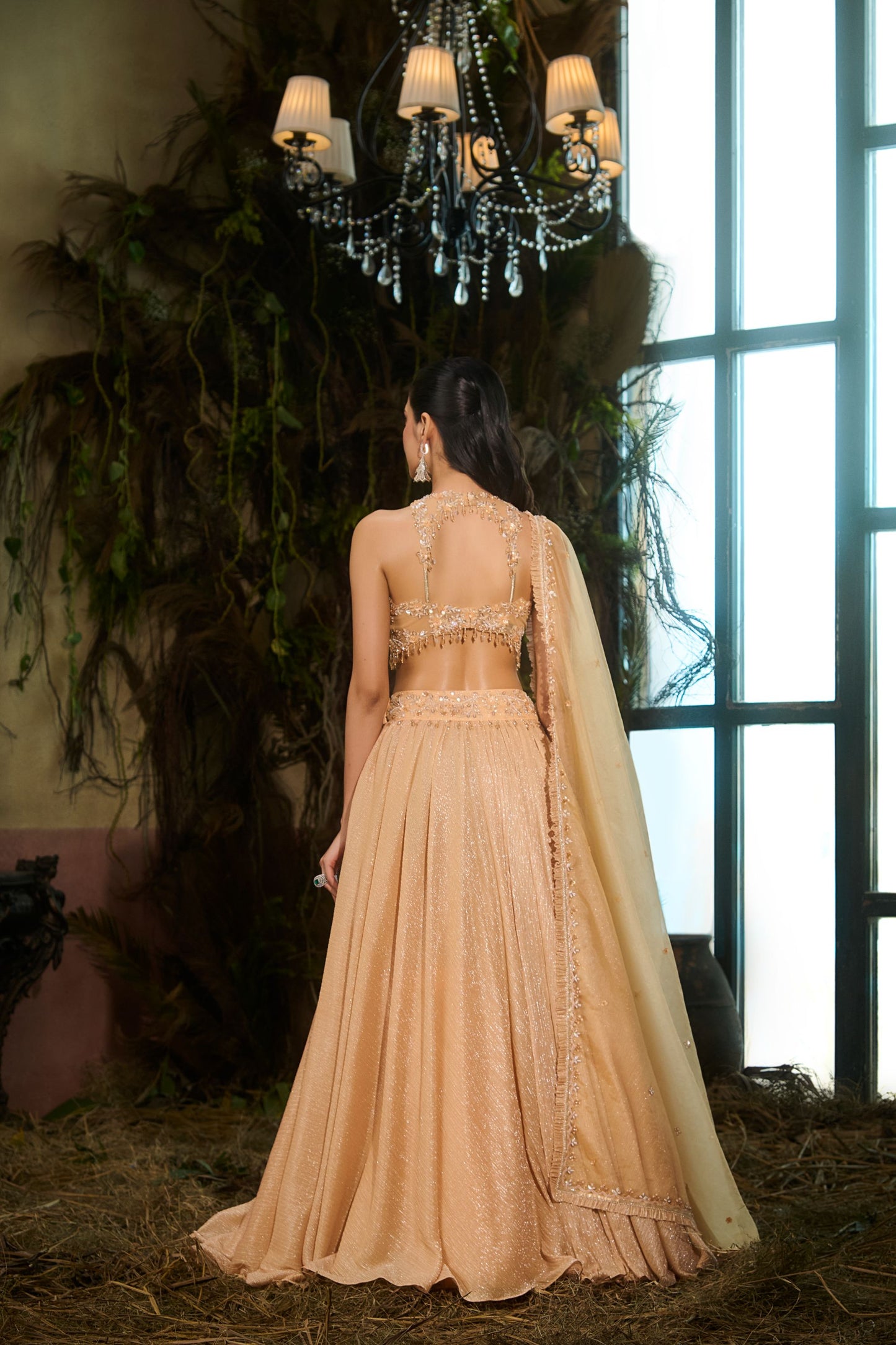 Mango moonlit lehenga