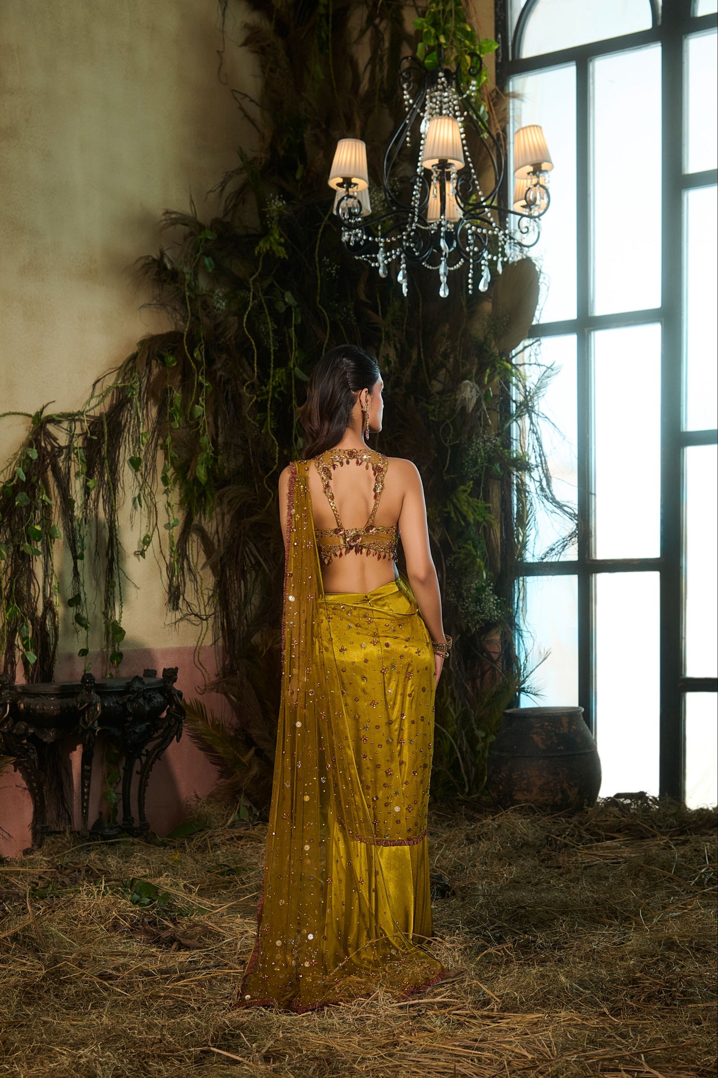 Olive concept saree