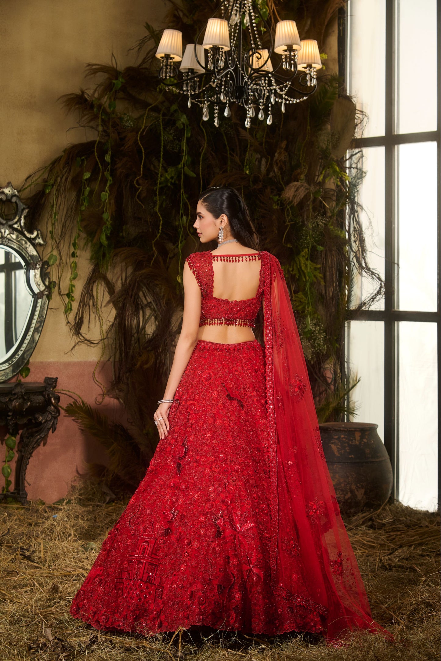 Red miraya lehenga