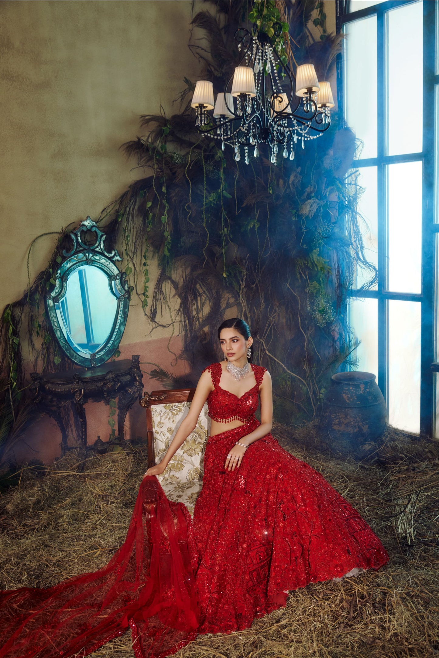 Red miraya lehenga