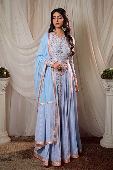 Powder Blue Anarkali