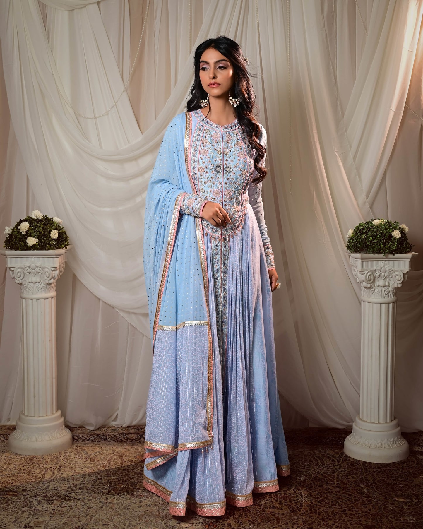 Powder Blue Anarkali