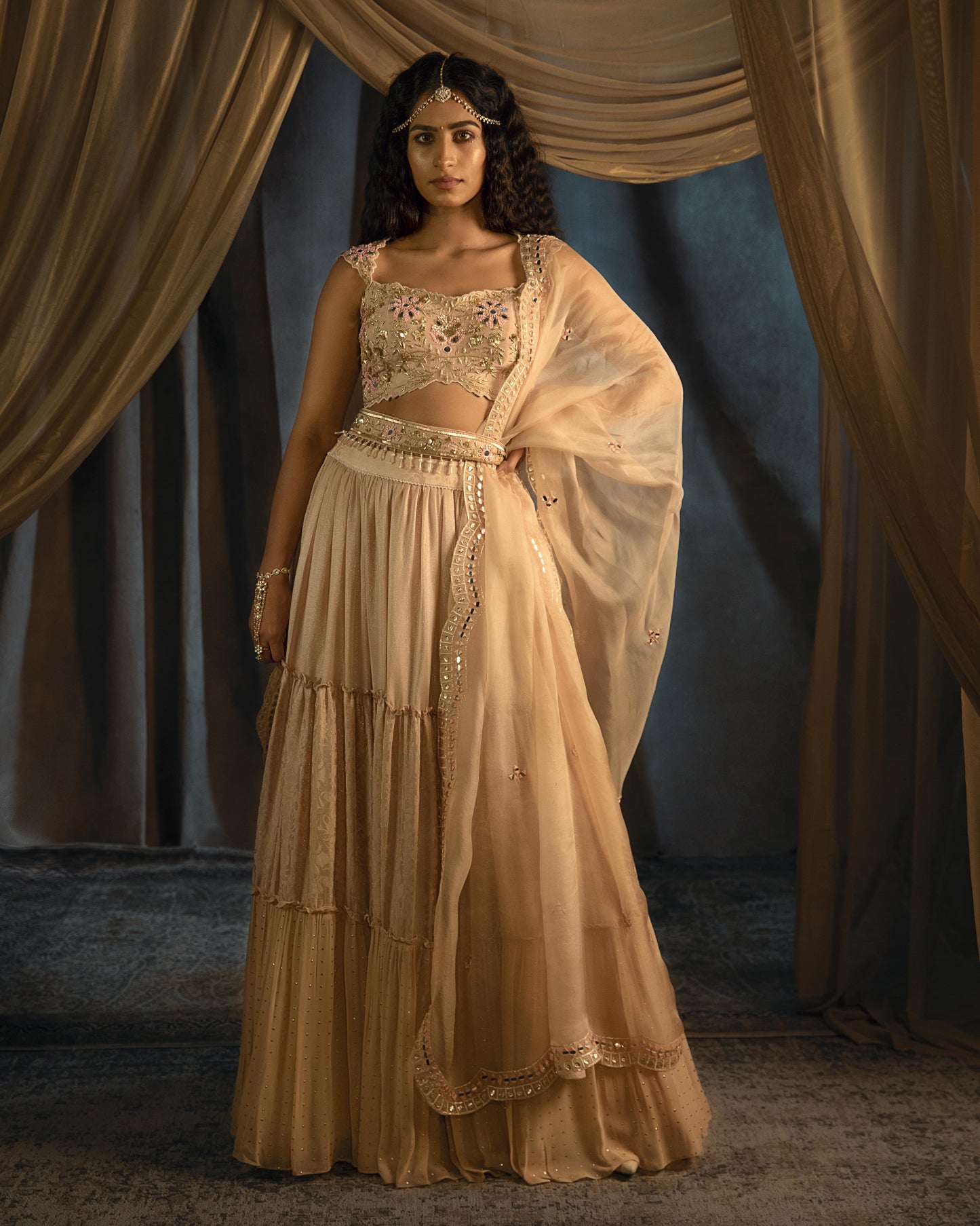 Leila nude lehenga set