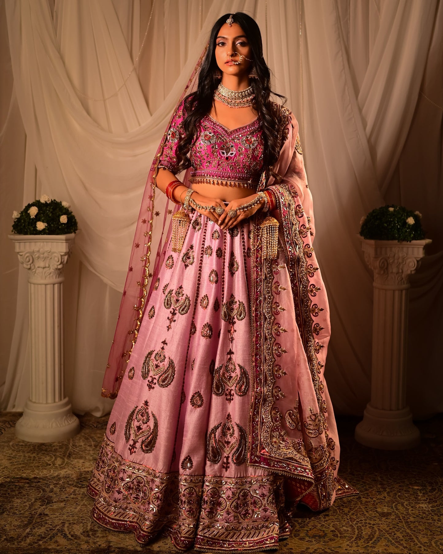 Mauve bridal lehenga