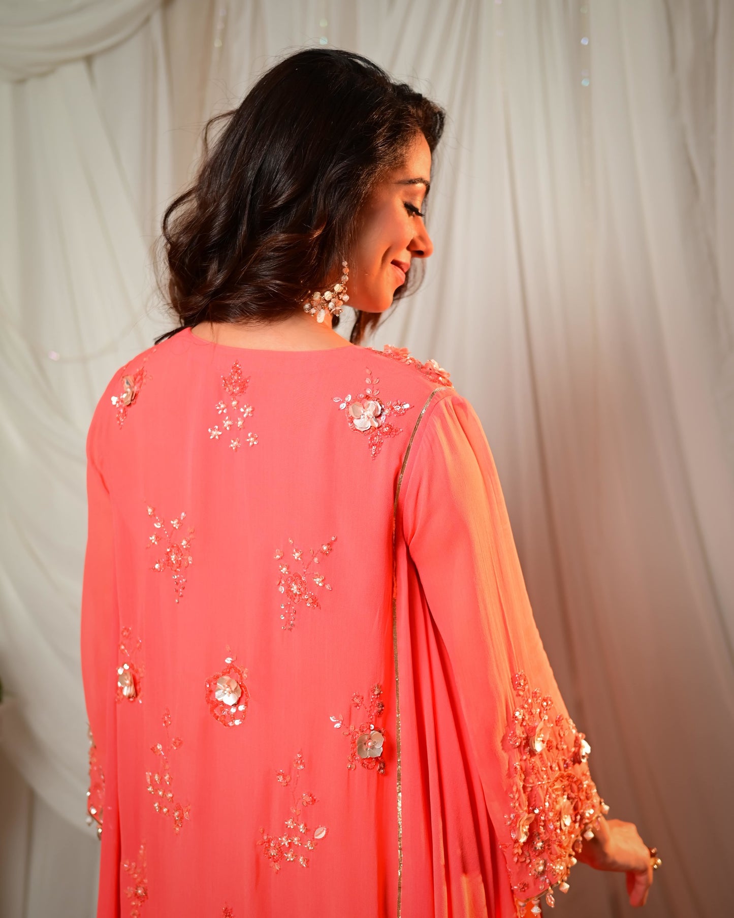 Coral kurti - sharara set