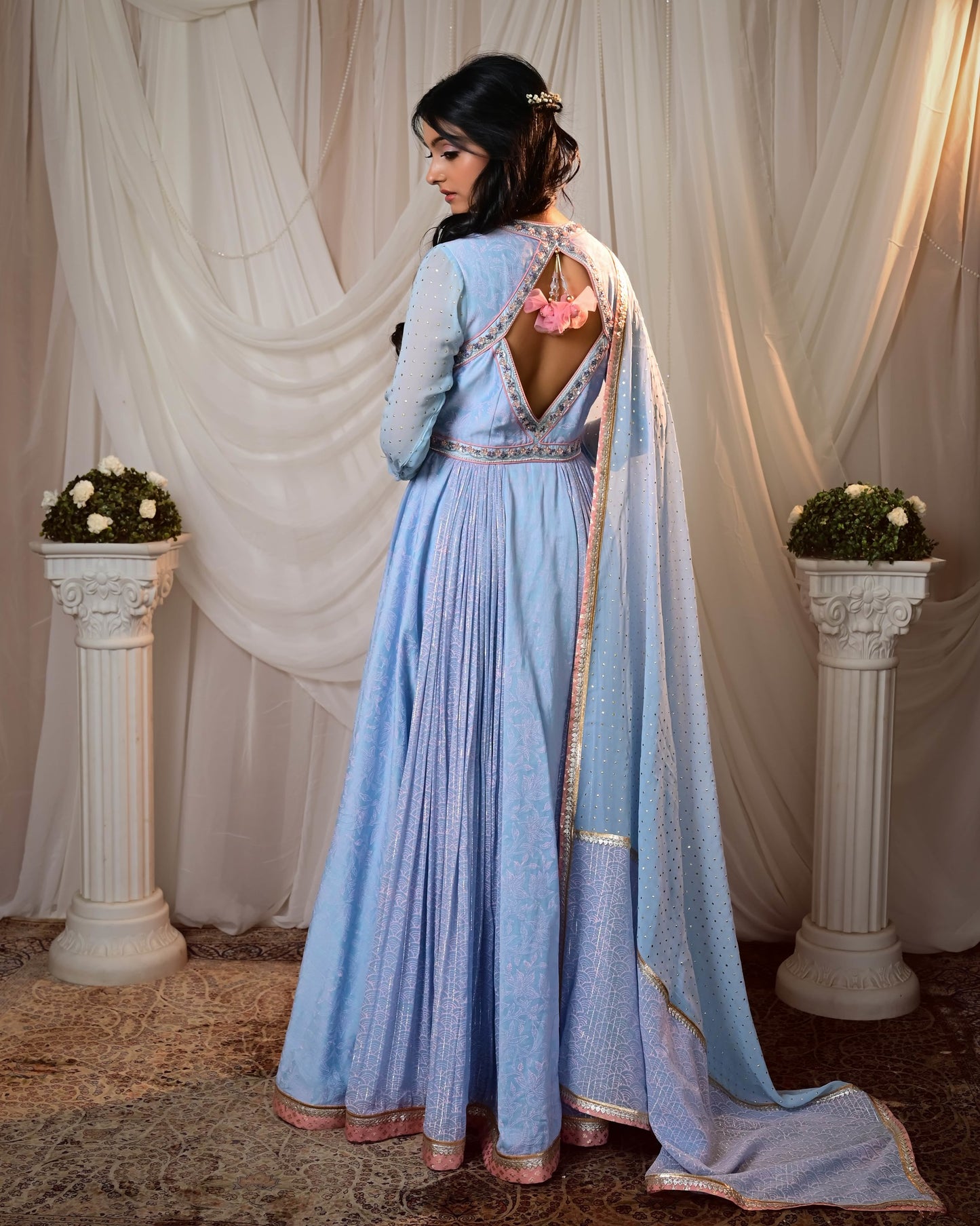 Powder Blue Anarkali