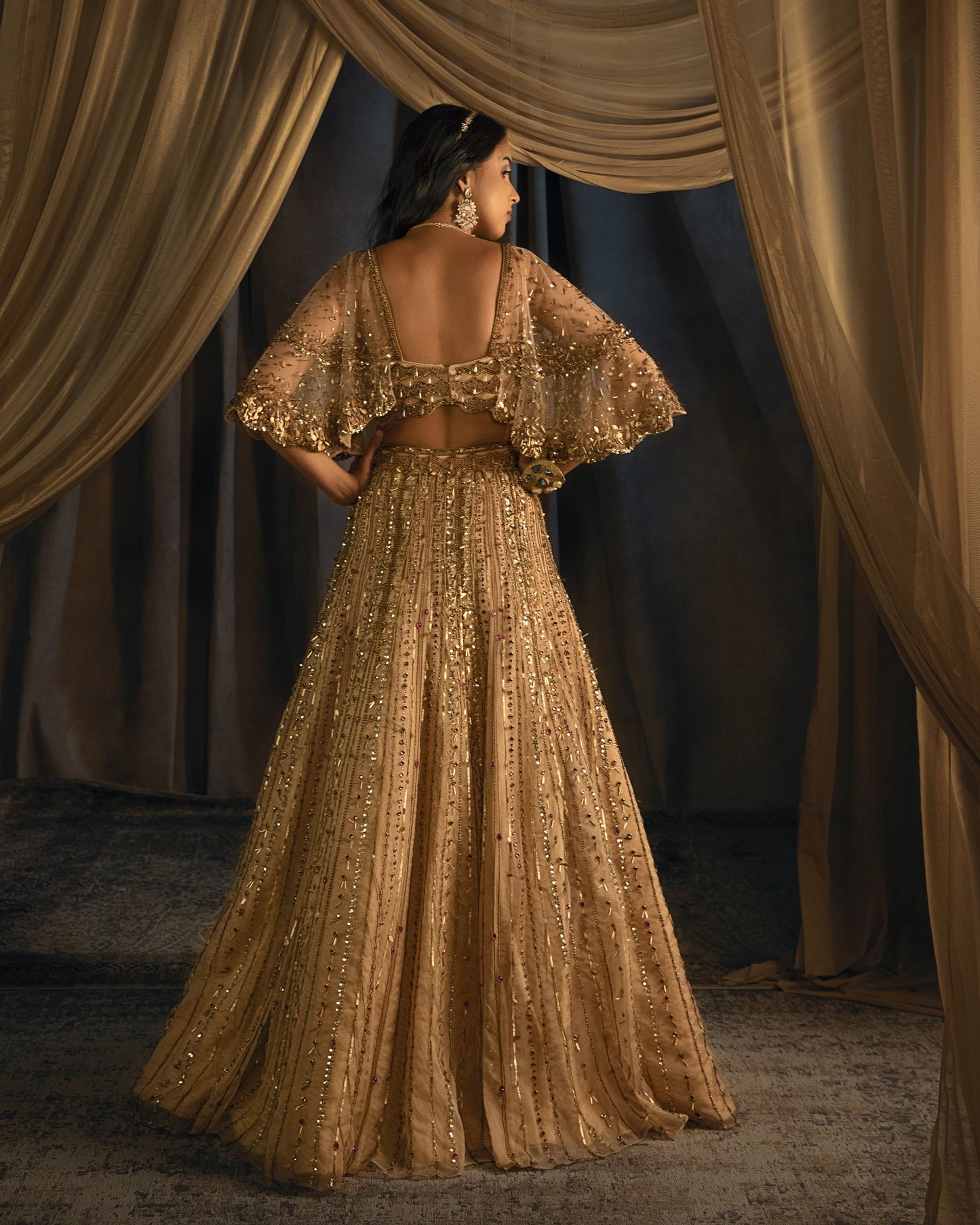 Leila lehenga and cape blouse