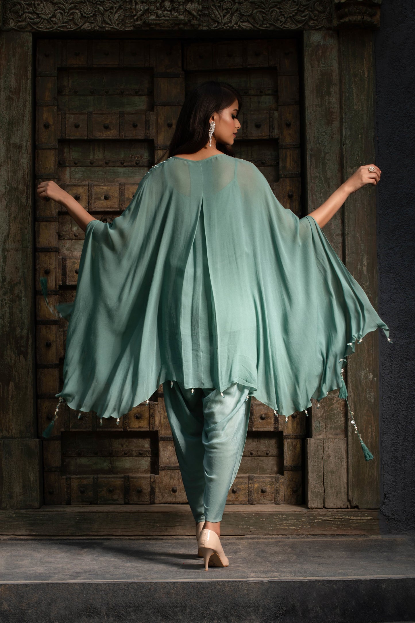 Blue kurti with dhoti