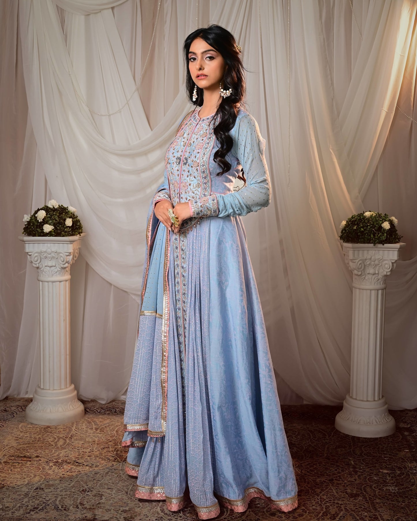 Powder Blue Anarkali