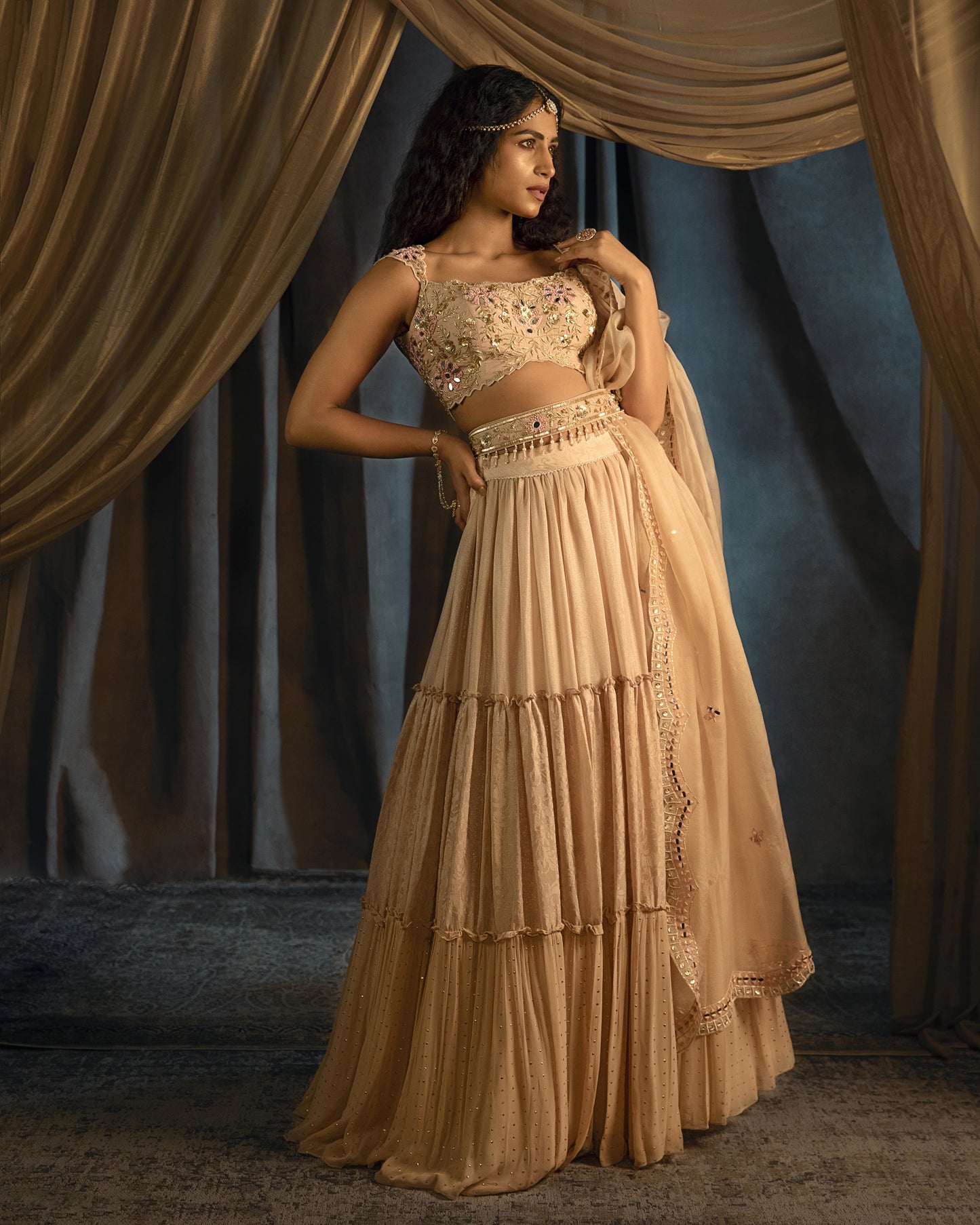 Leila nude lehenga set