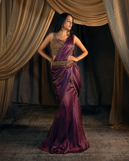 Leila purple concept saree