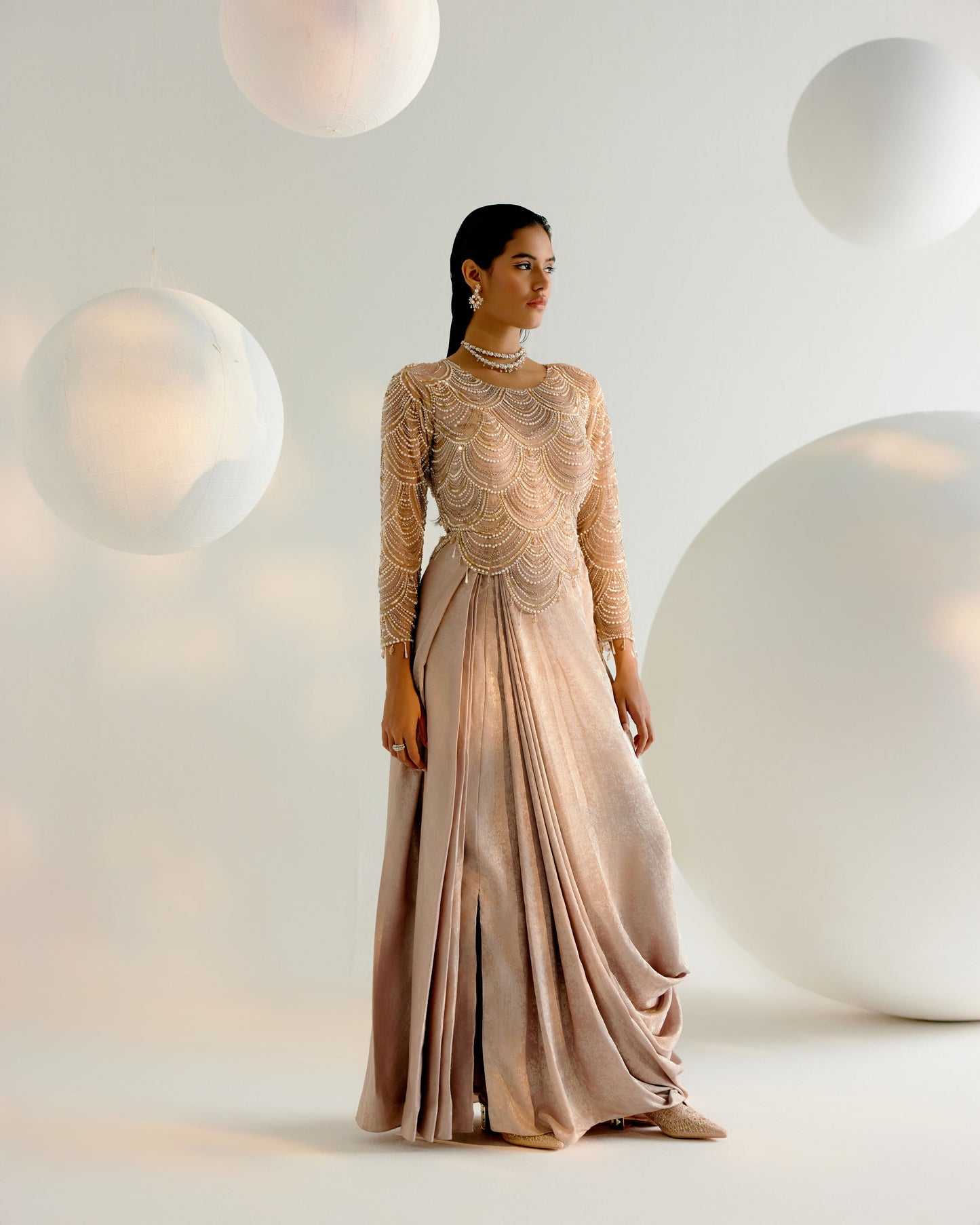 Champagne Cowl Dress