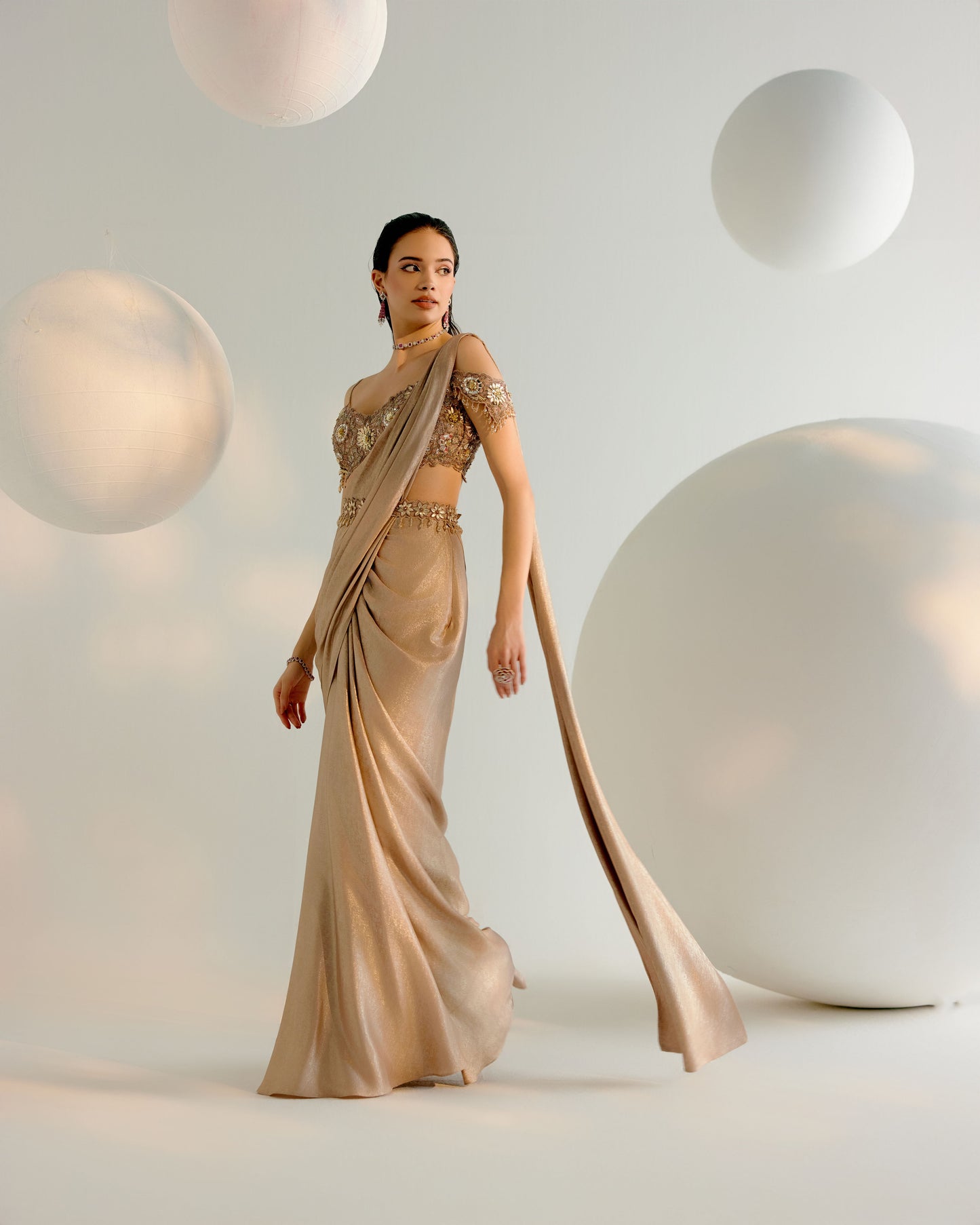 Champagne Concept Saree