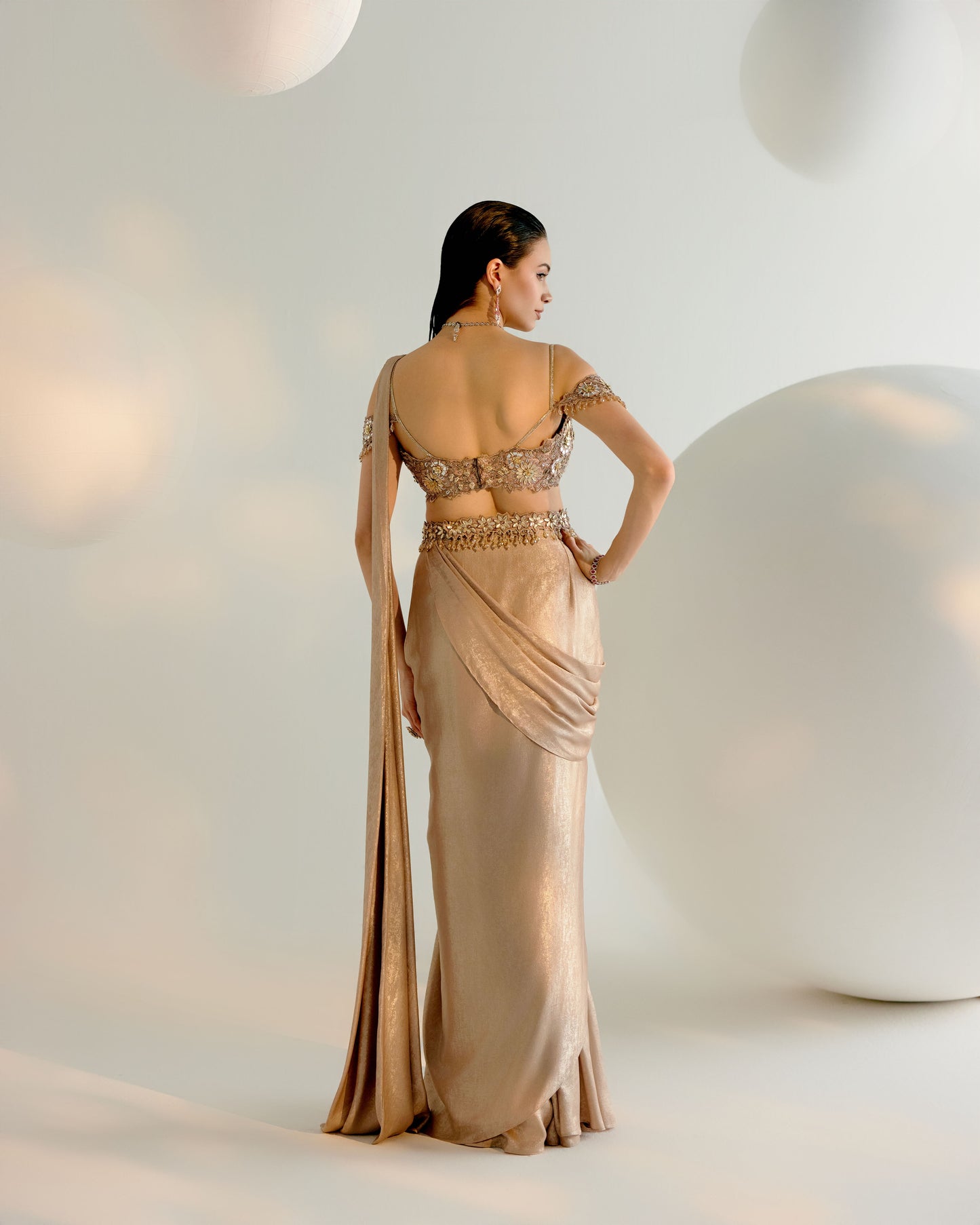 Champagne Concept Saree