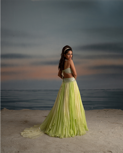 Layered Flared Lehenga