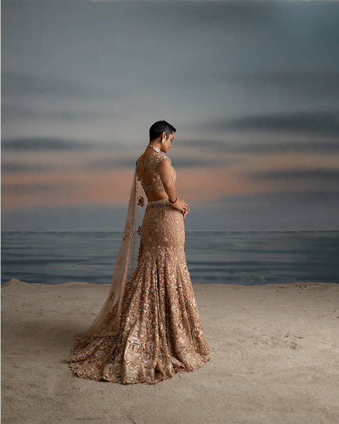fish cut dress lehenga Fish Cut Lehenga Set Prints By Radhika