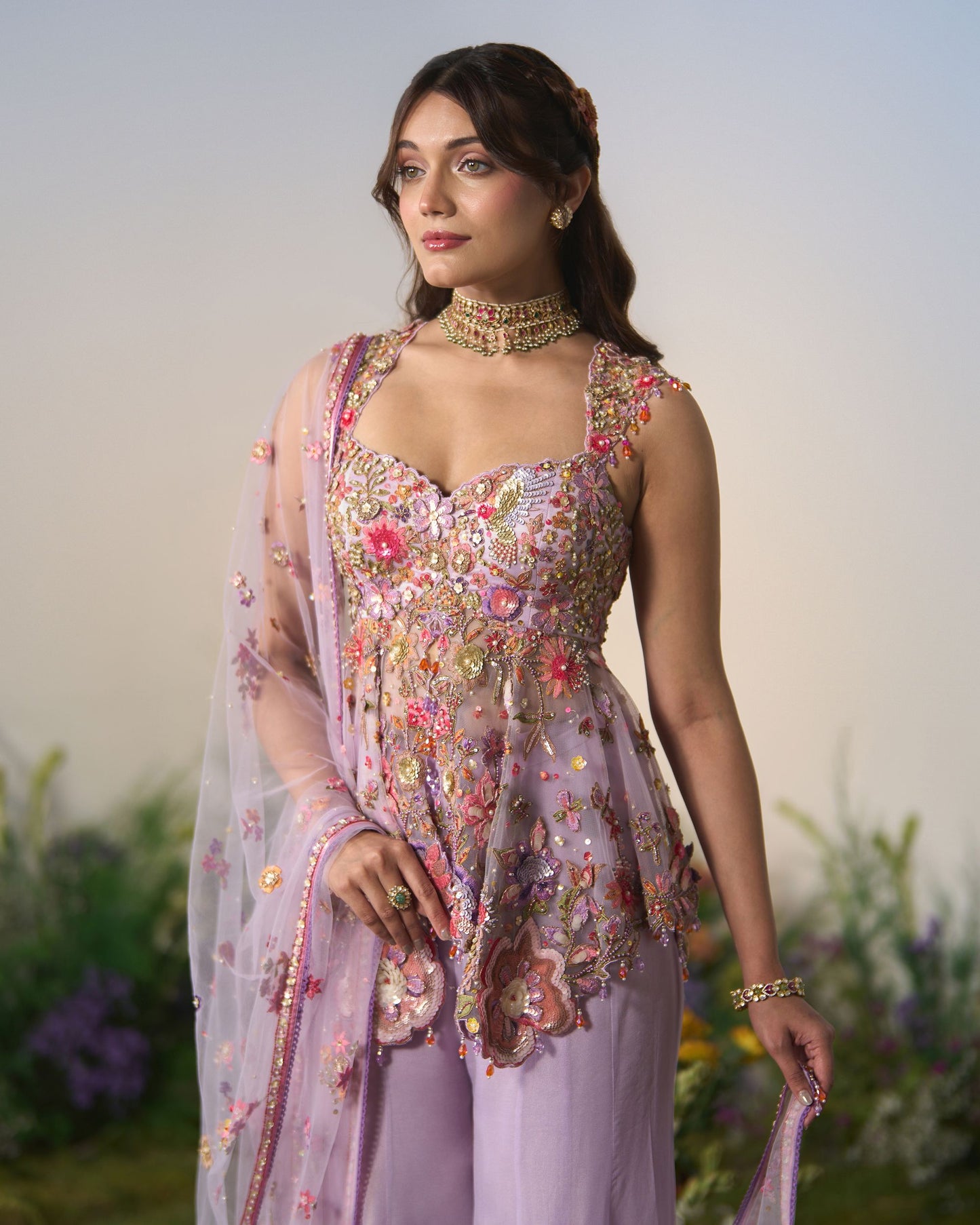 Short Kurti, sharara and dupatta