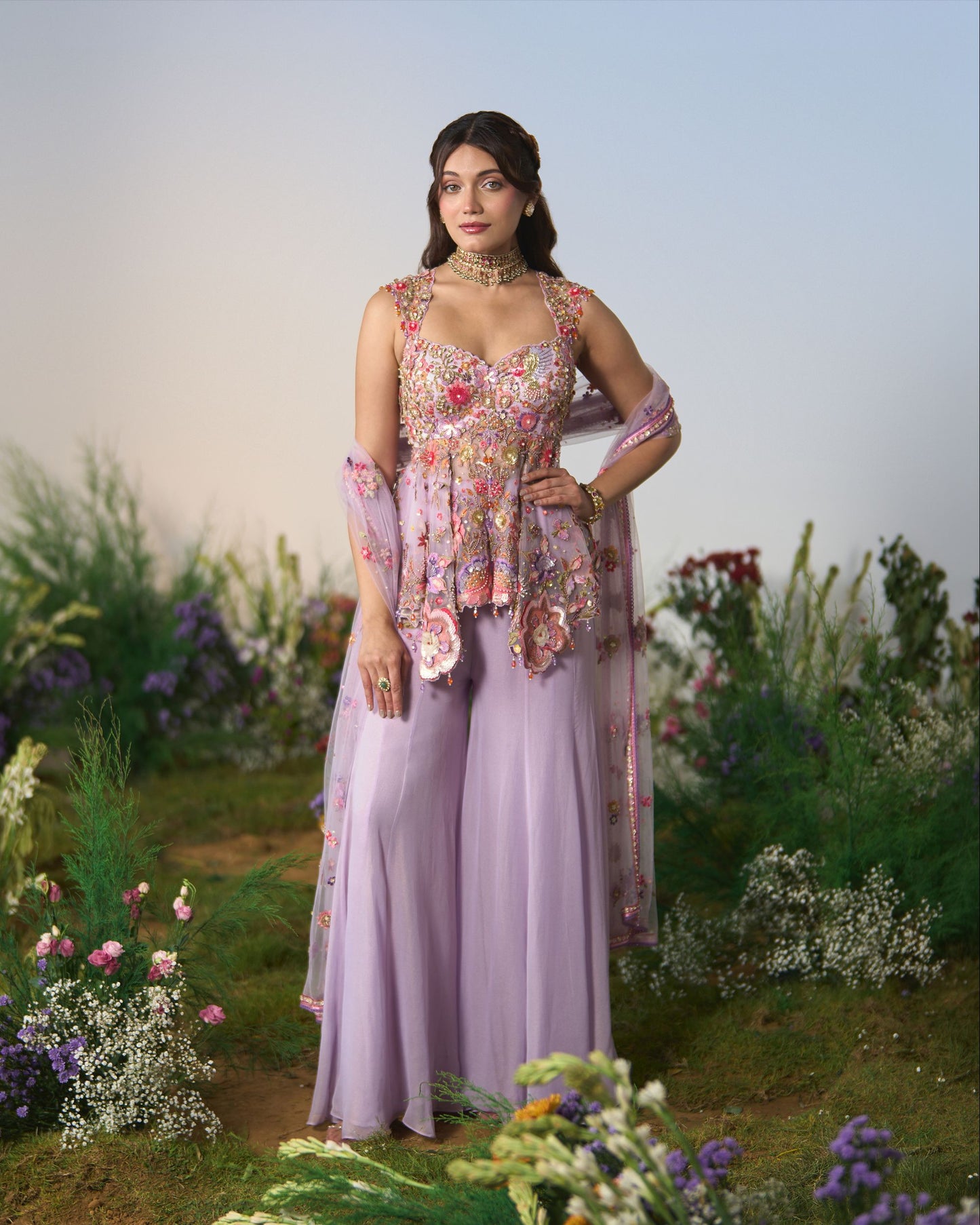 Short Kurti, sharara and dupatta