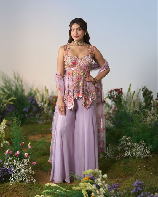 Short Kurti, sharara and dupatta