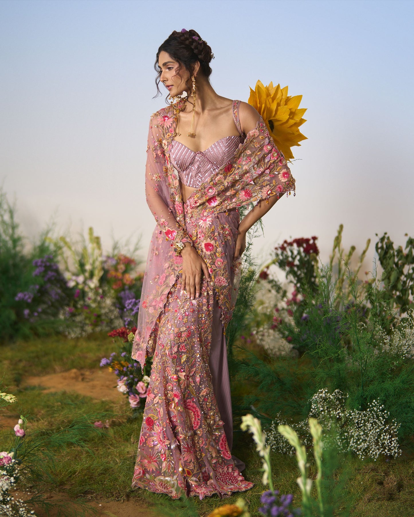 Draped saree, blouse