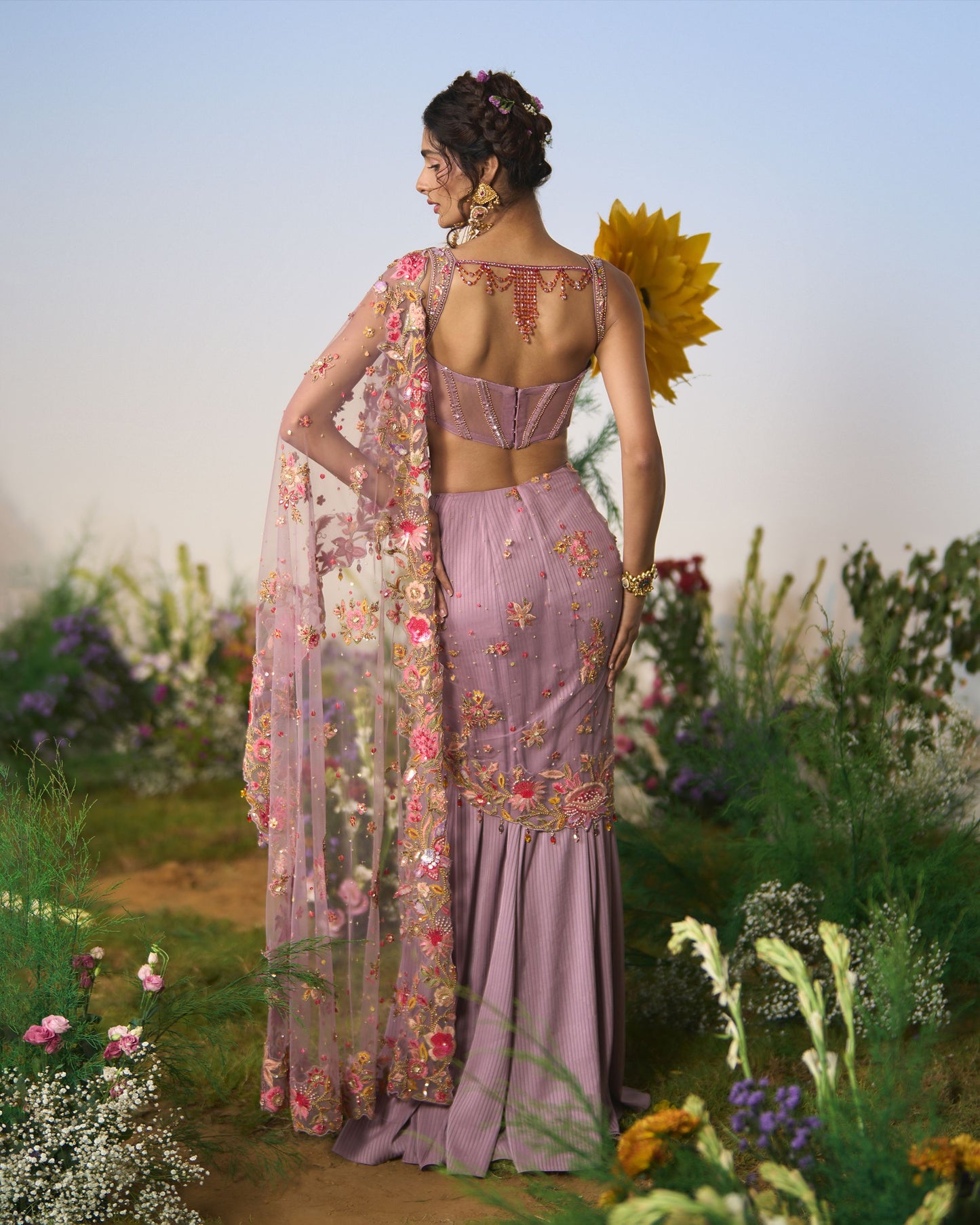 Draped saree, blouse
