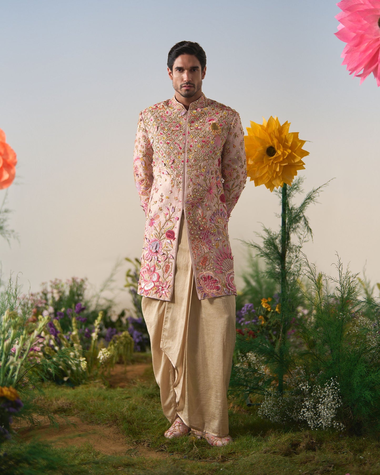 Mens sherwani, dhoti set