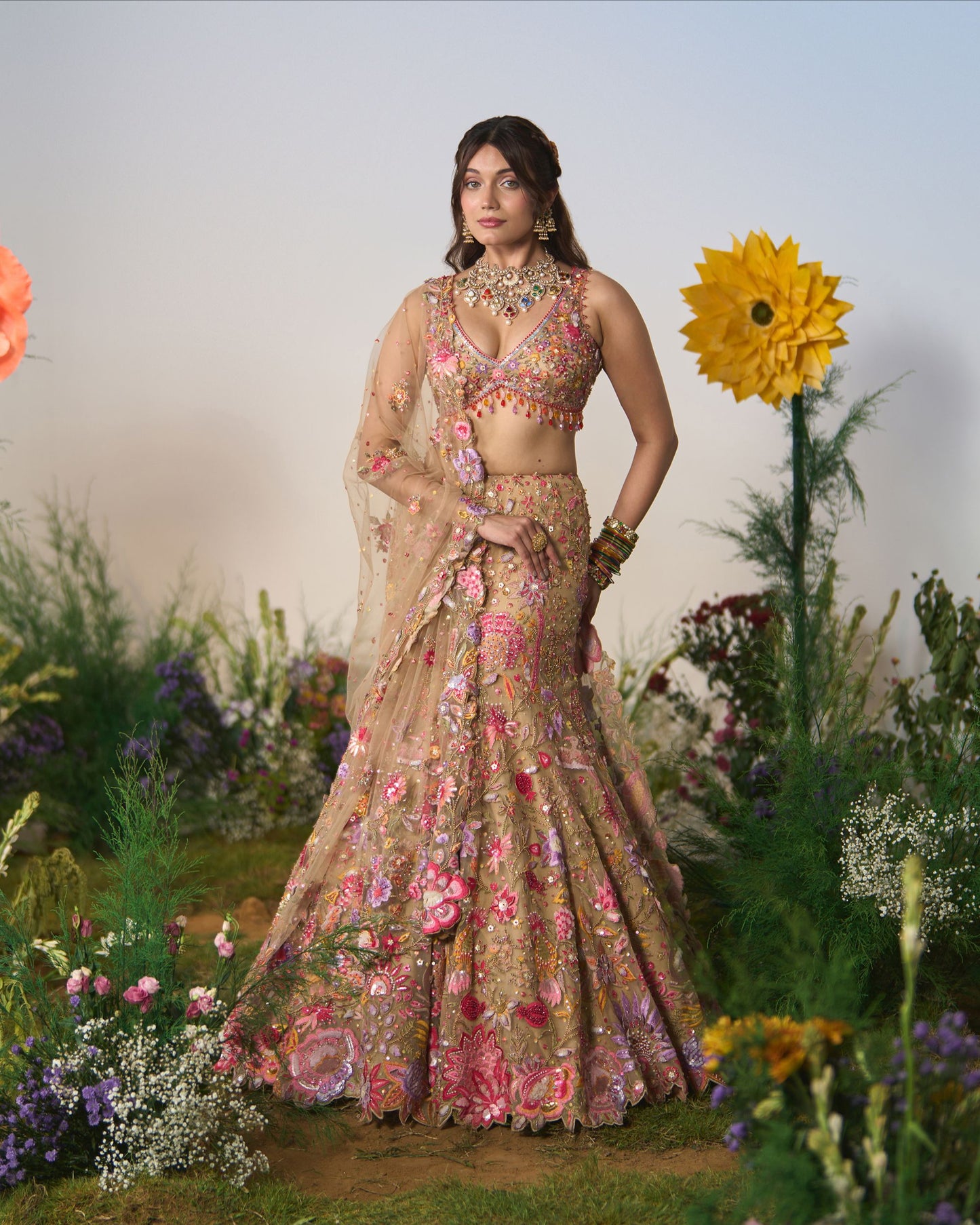 Lehenga, blouse, dupatta