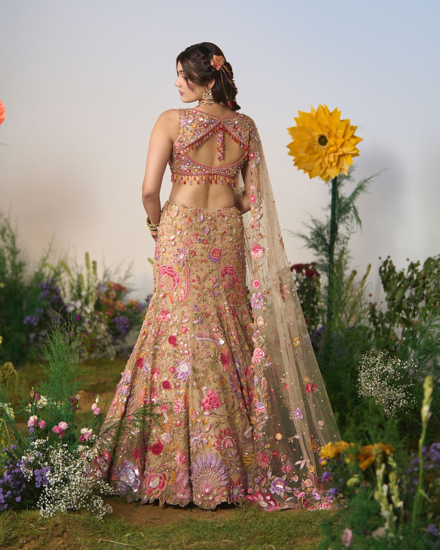 Lehenga, blouse, dupatta
