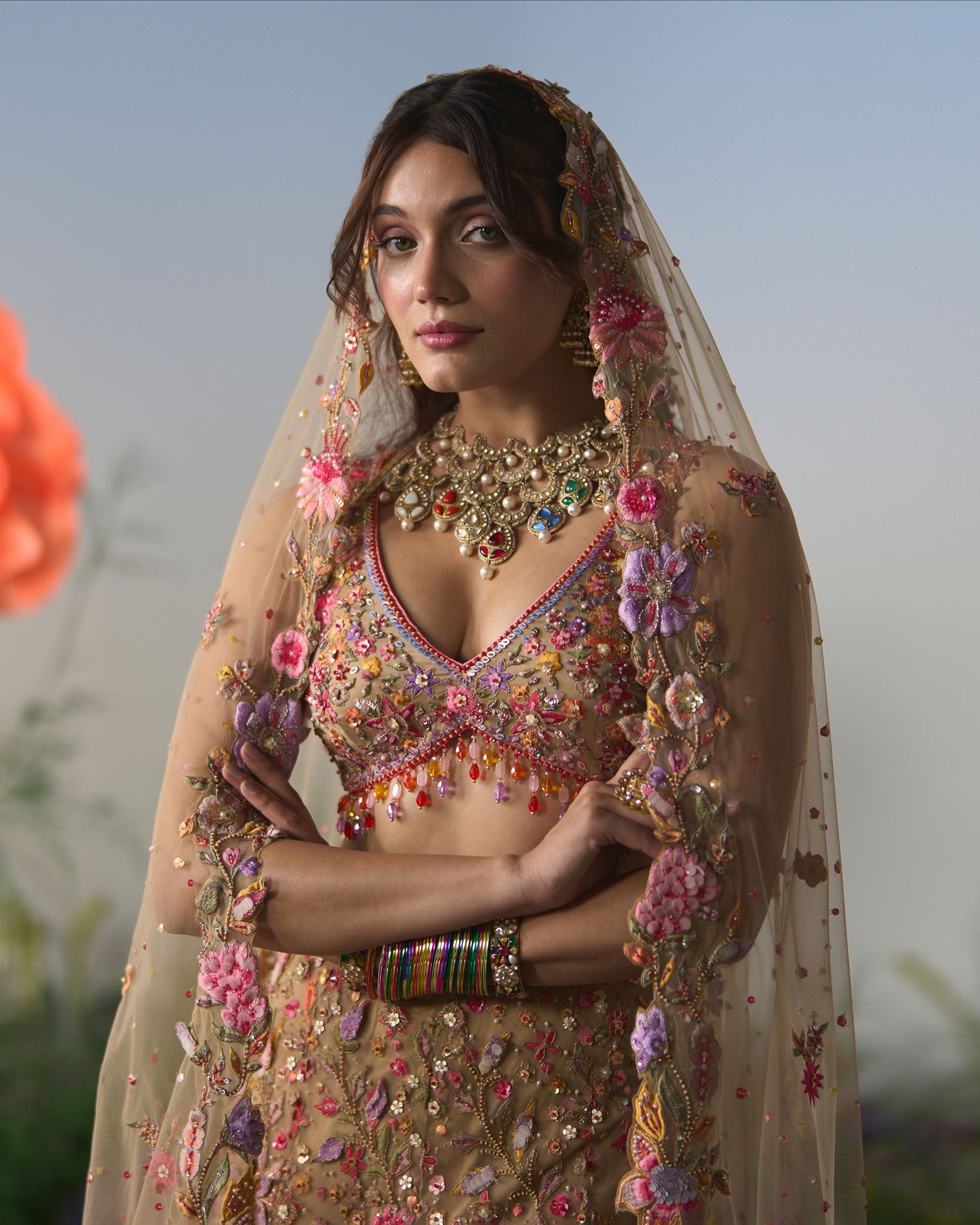 Lehenga, blouse, dupatta