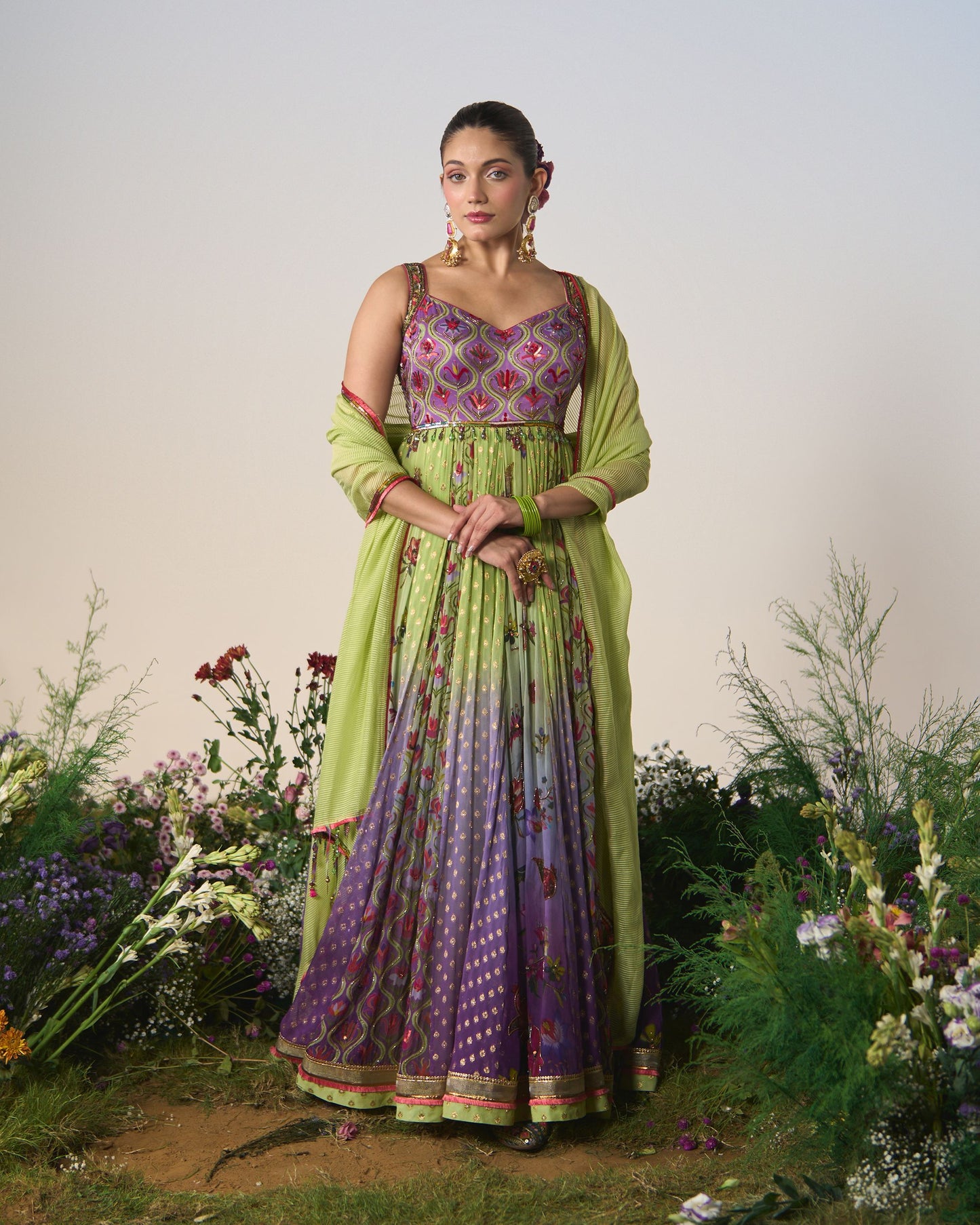 Anarkali, dupatta, Churidar