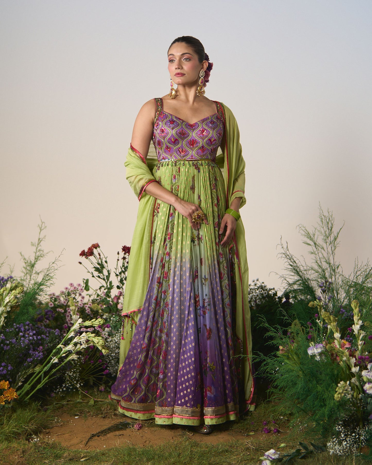 Anarkali, dupatta, Churidar