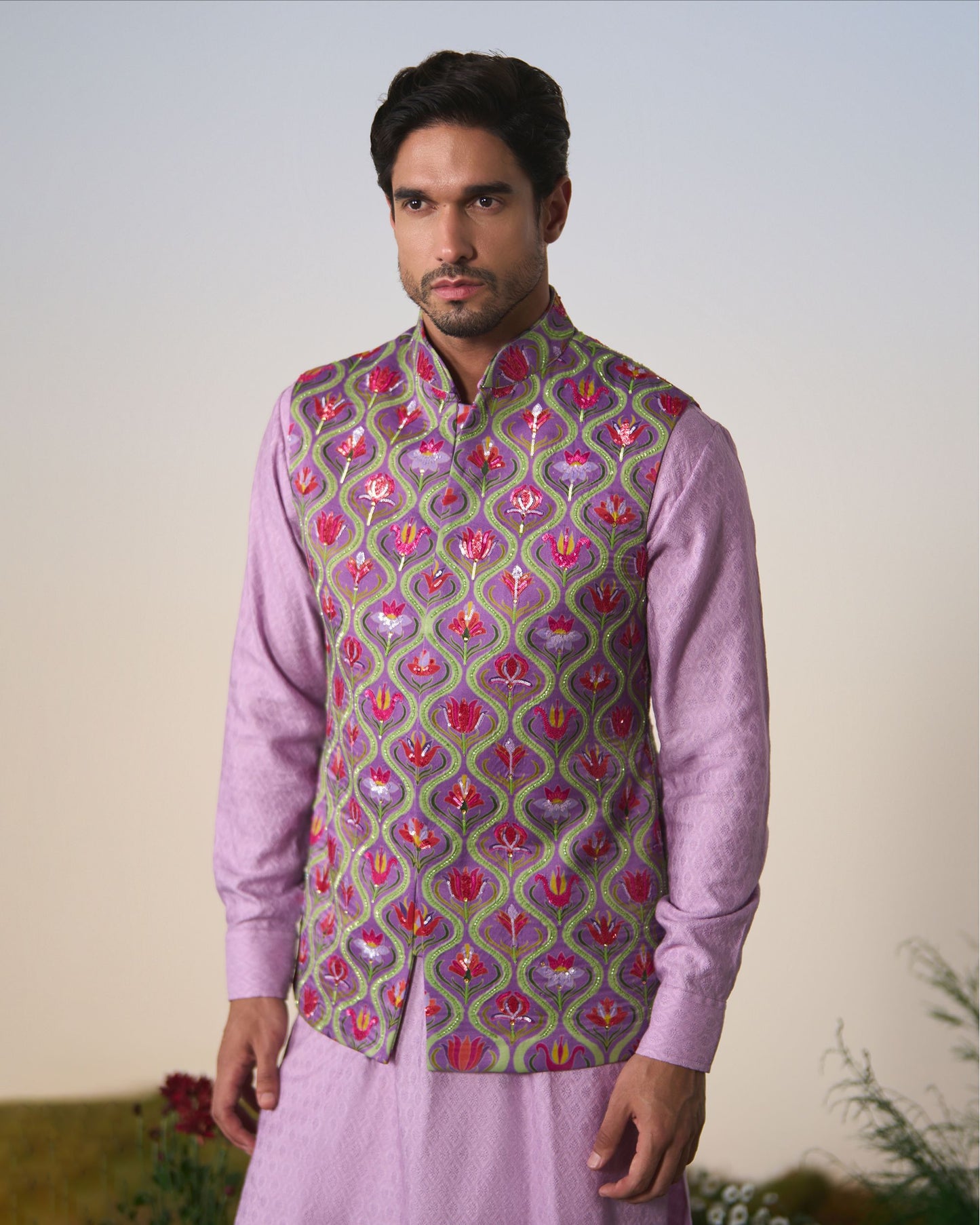 Mens Nehru jacket, kurta and pants