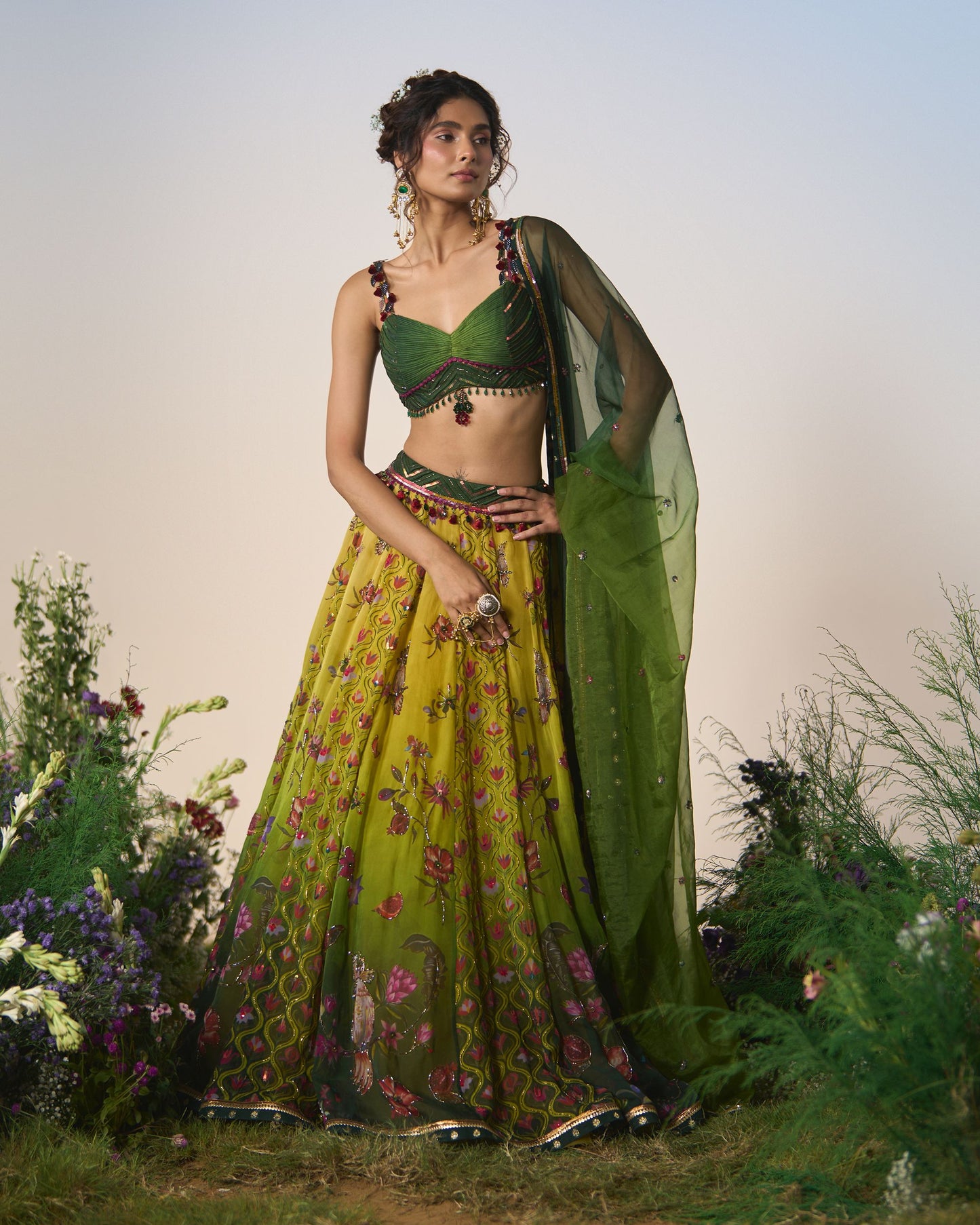 Lehenga, Blouse, dupatta