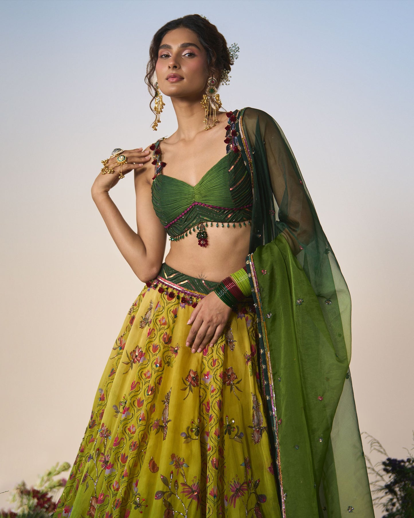 Lehenga, Blouse, dupatta
