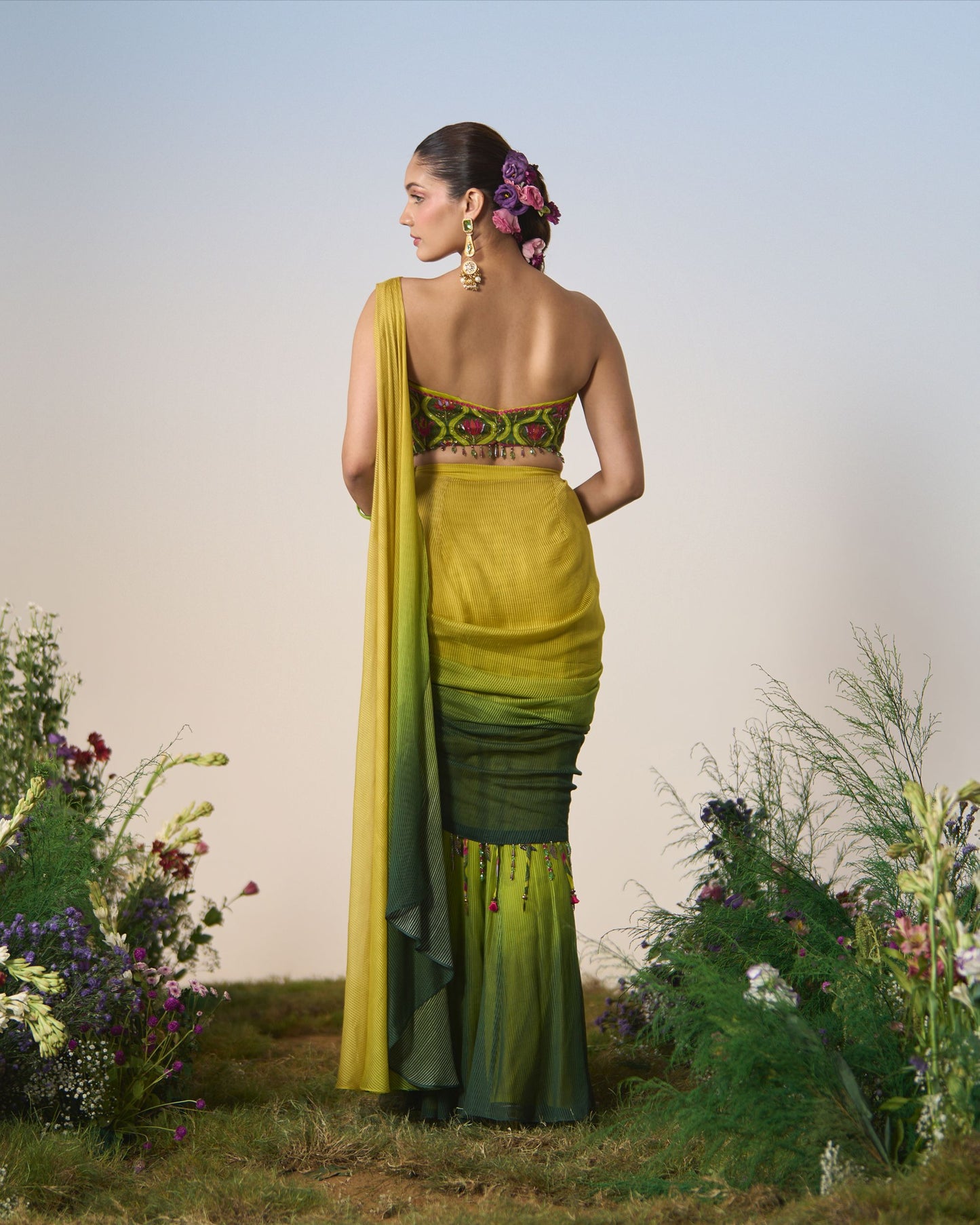 Draped saree, blouse