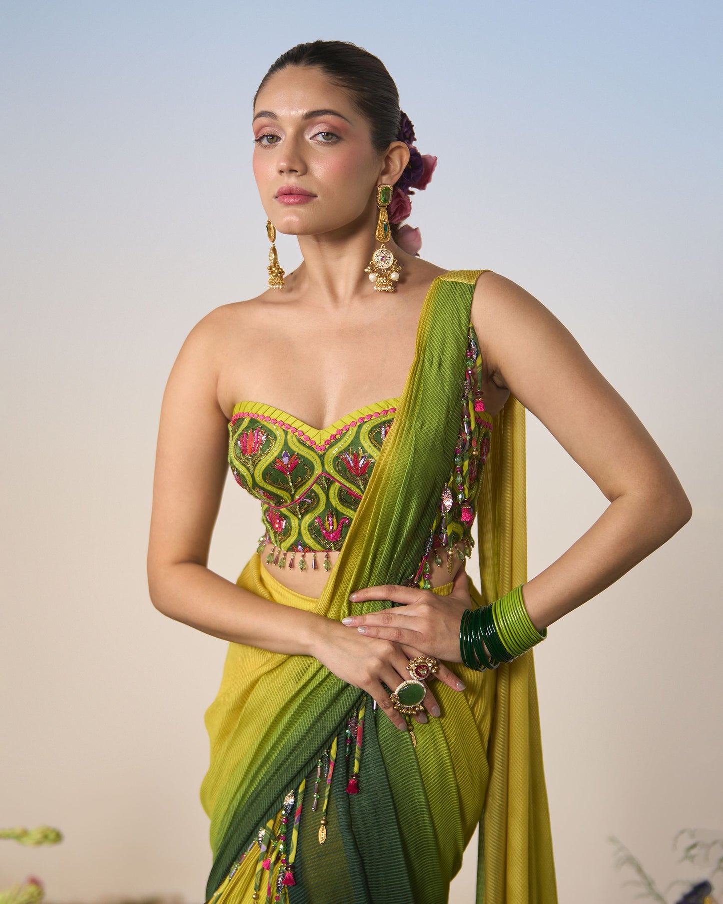Draped saree, blouse