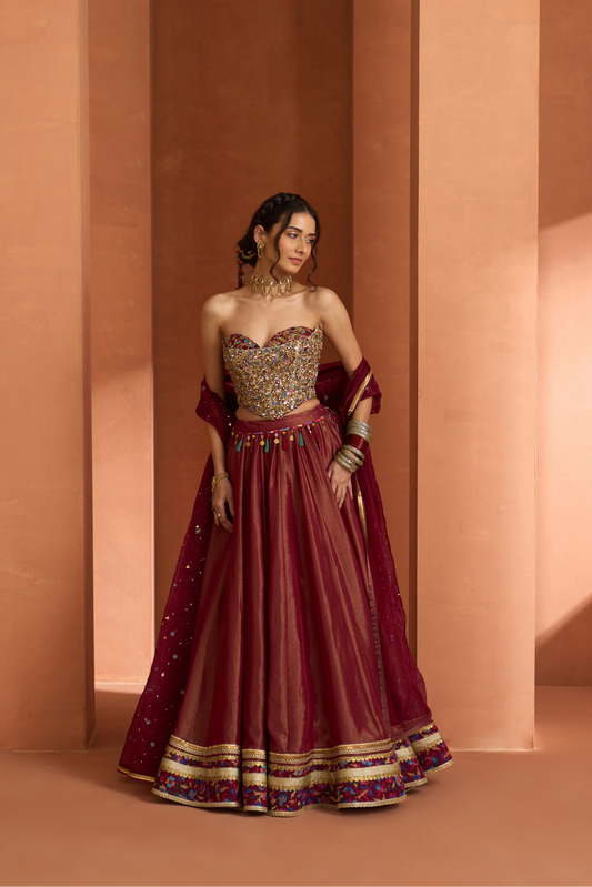 Sunehri Corset Lehenga Set