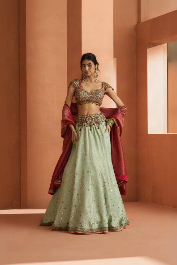 Taara Mint Lehenga Set