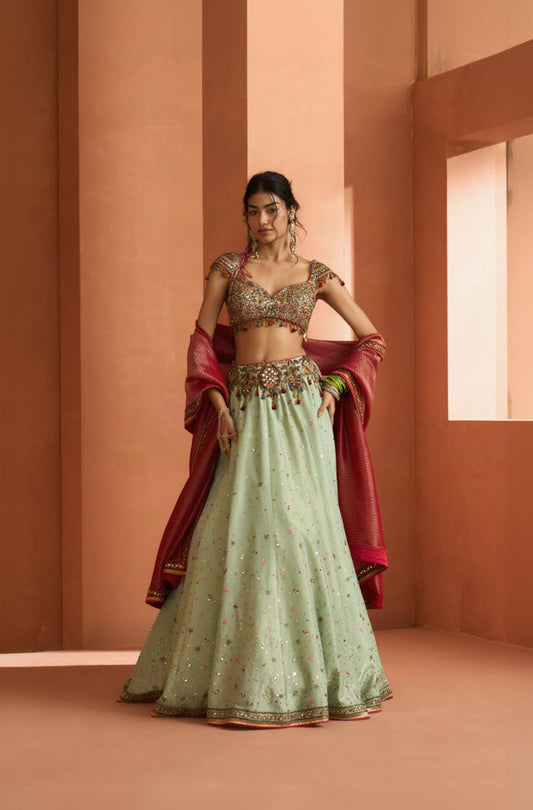 Taara Mint Lehenga Set